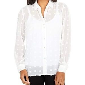 Kut from the Kloth Billa- Button down Clip Dot Blouse Size Small NWT